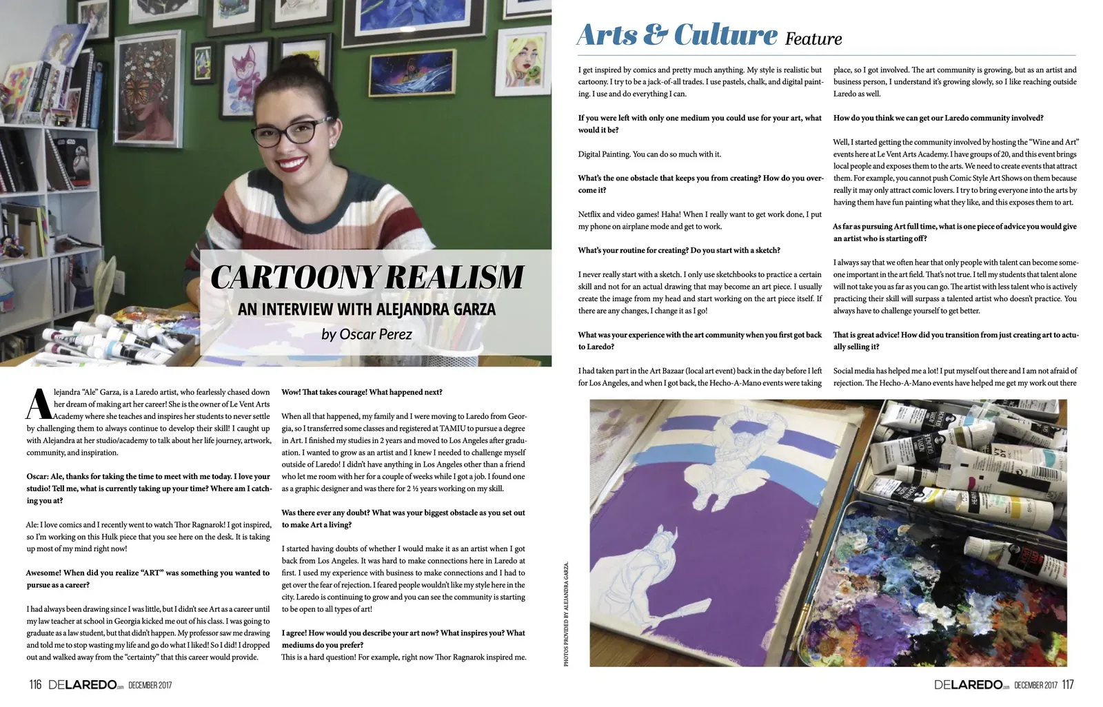 Interviewed artist Alejandra Garza