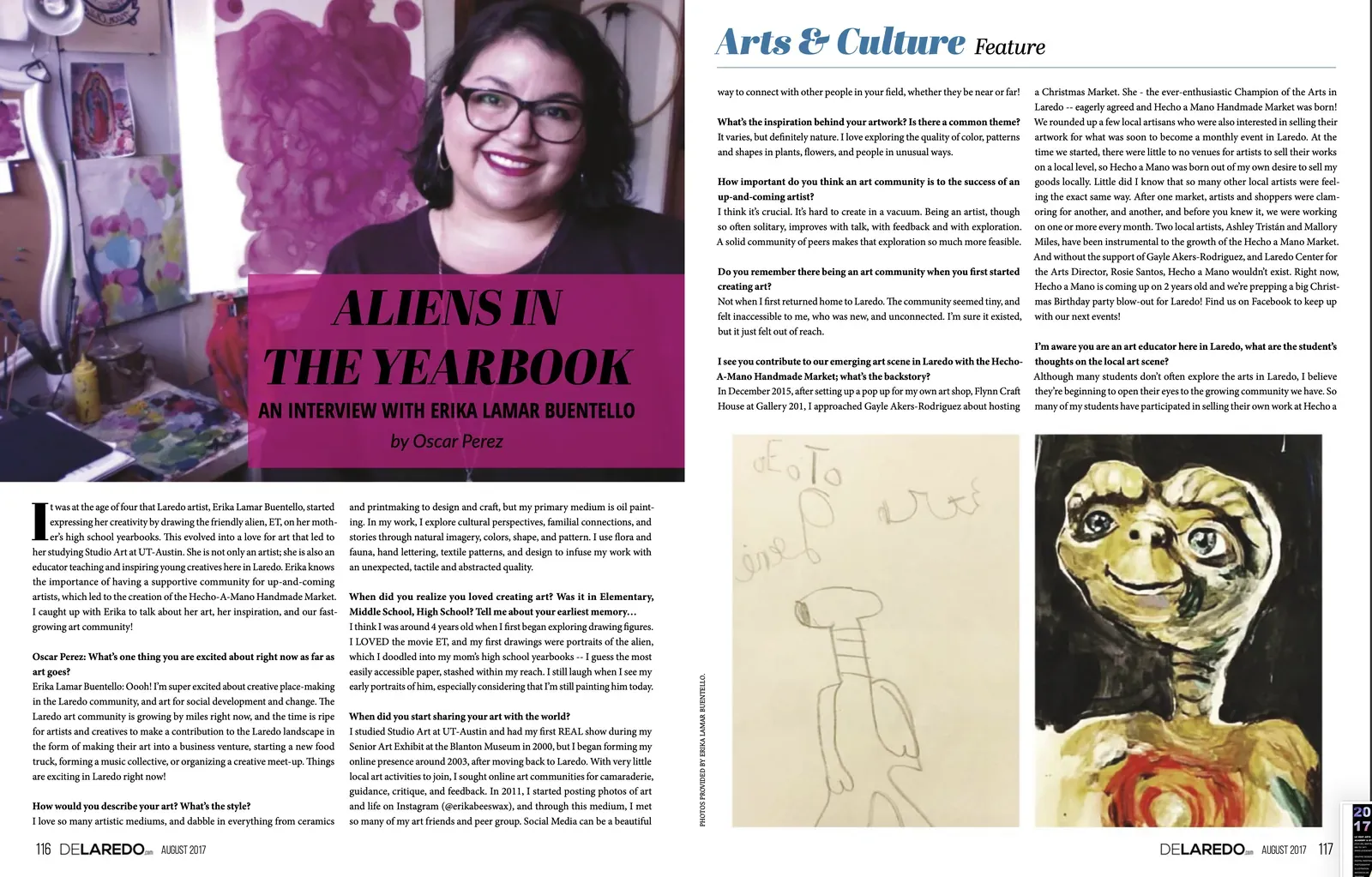 Interviewed artist Erika Buentello