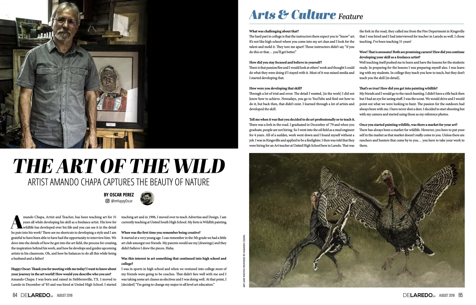 Interviewed artist Amando Chapa