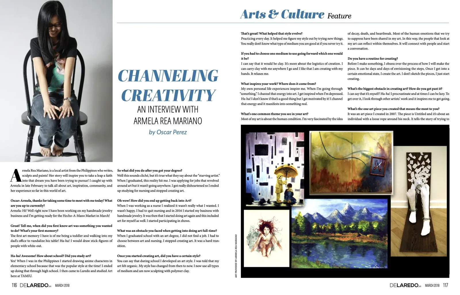 Interviewed artist Armela Rea Mariano