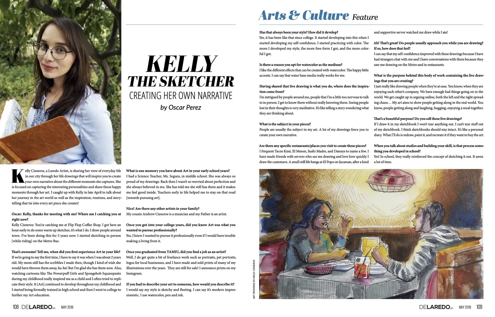 Interviewed artist Kelly Cisneros