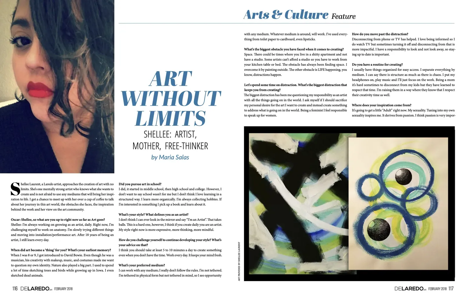 Interviewed artist Shellee Laurent