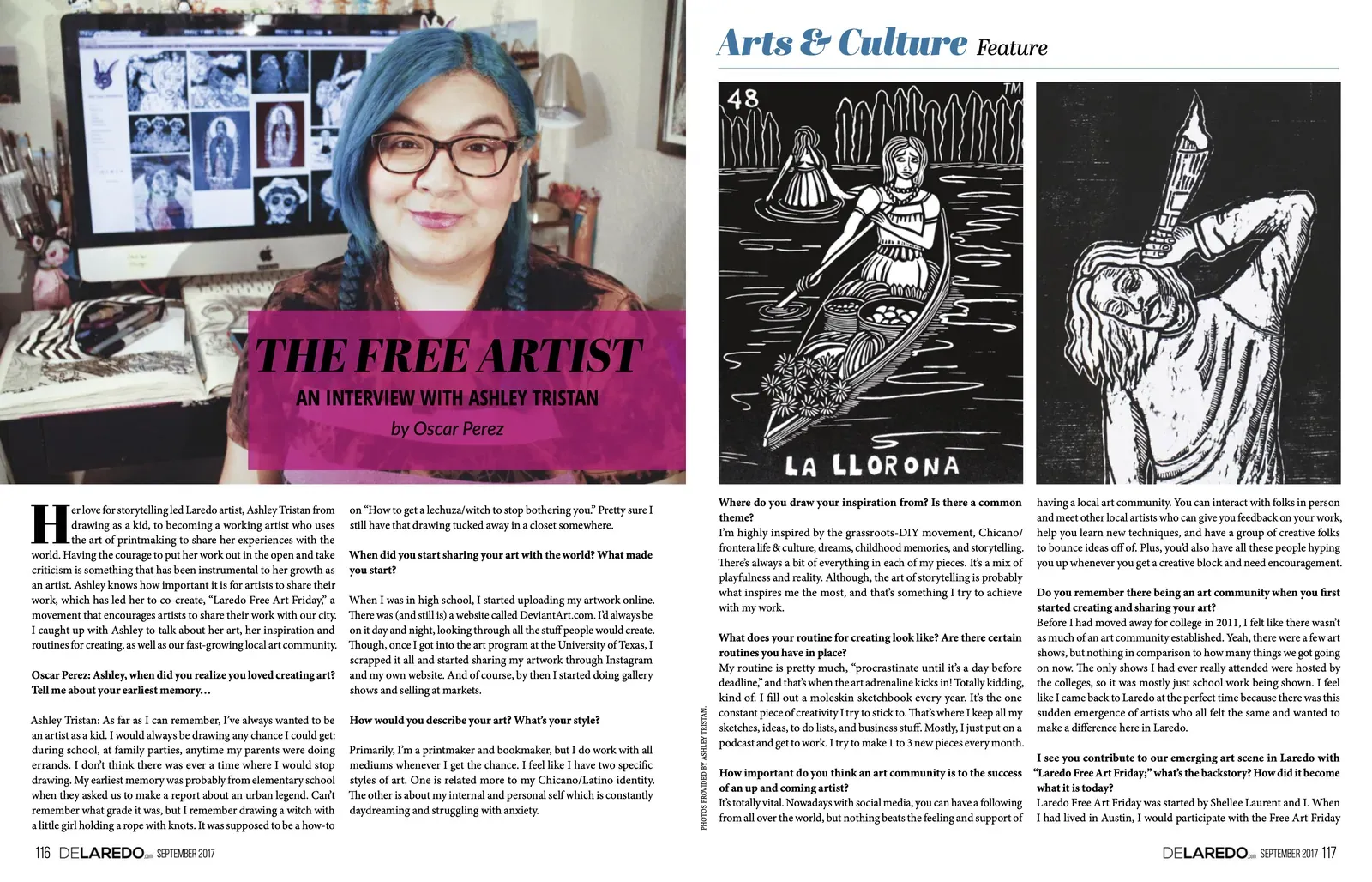Interviewed artist Ashley Tristan