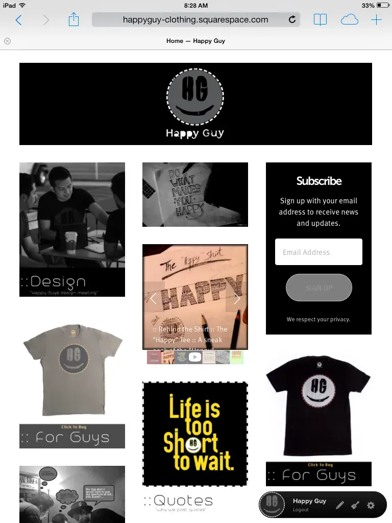 happy guy website is up