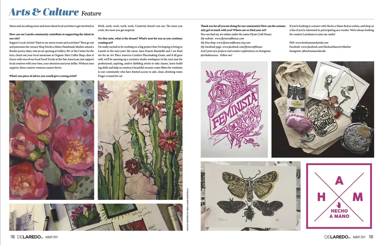 Interviewed artist Erika Buentello