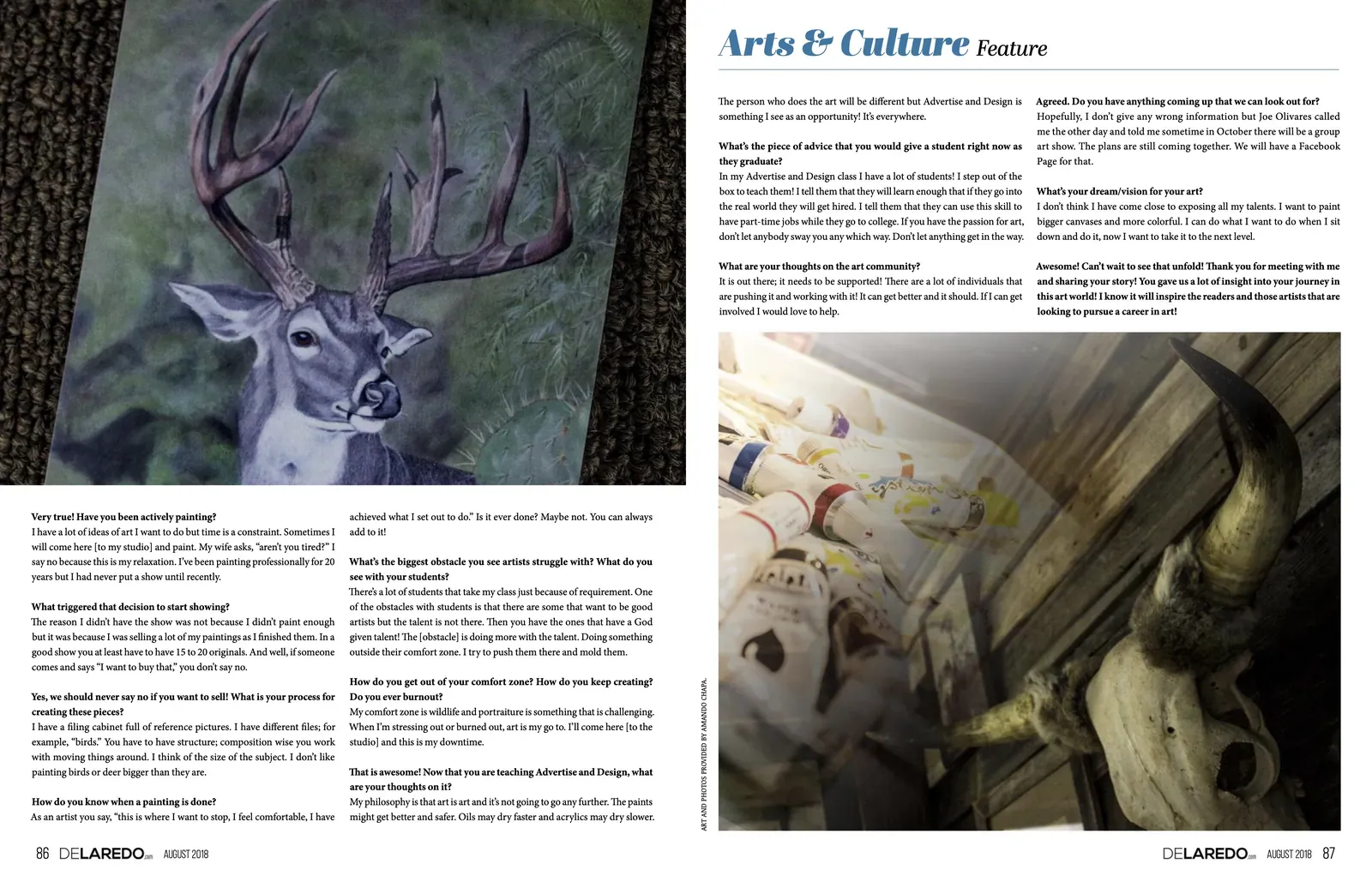 Interviewed artist Amando Chapa