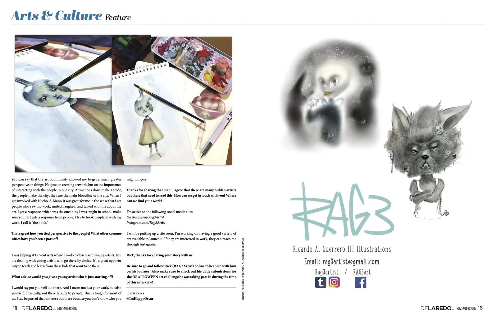 Interviewed artist Ricardo A. Guerrero III